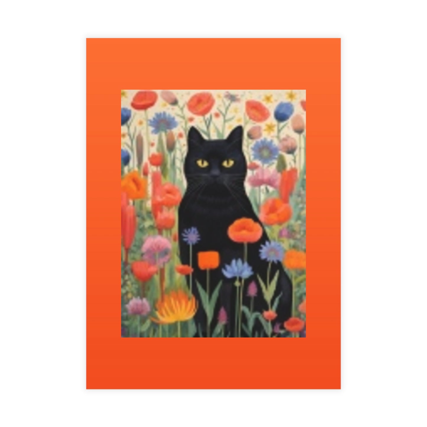 Vibrant Postcard Bundle - Cat & Wildflowers Designs with Envelopes