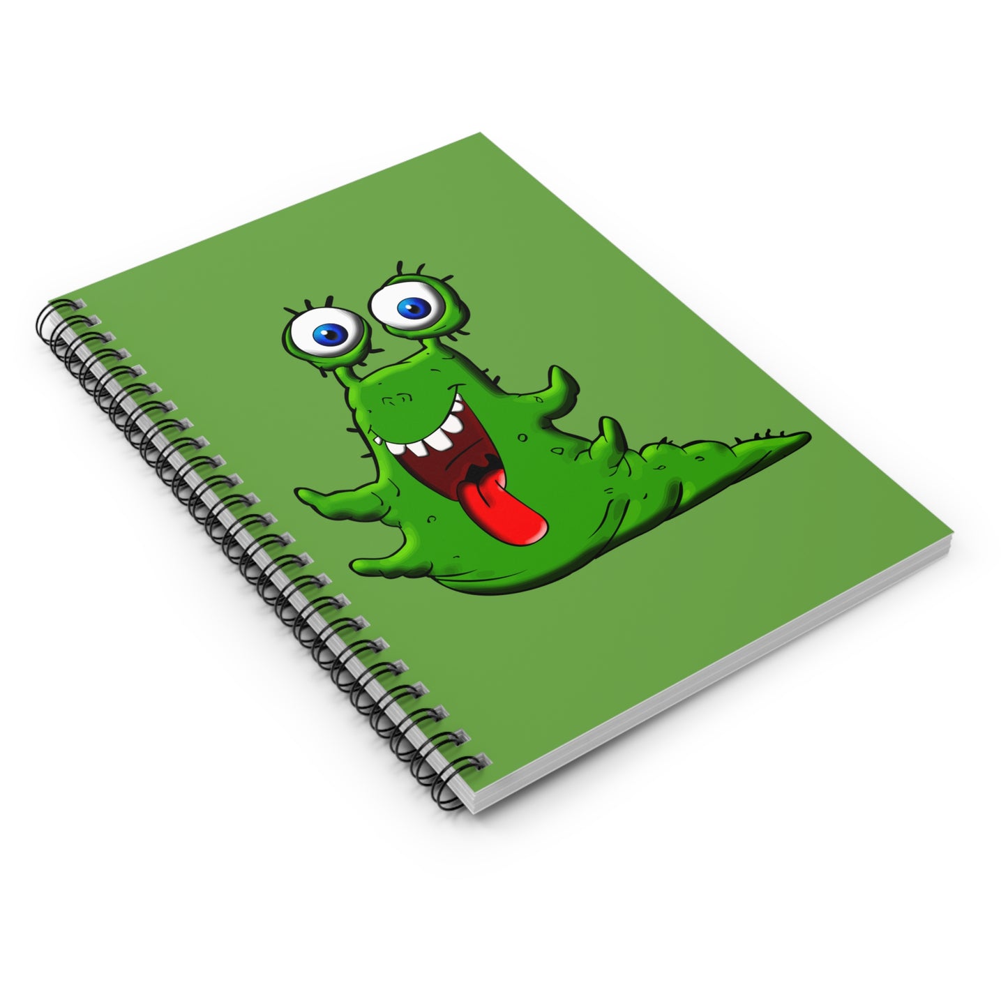 Cuaderno espiral verde divertido extraterrestre