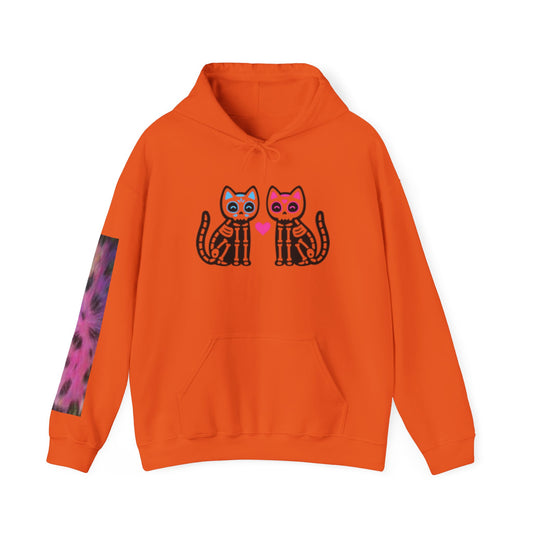 Vibrant Cat Art Hoodie - Cozy Animal Lover Sweatshirt, Festival Fashion, Gift for Cat Mom, Fall Outfit, Unique Hooded Sweatshirt