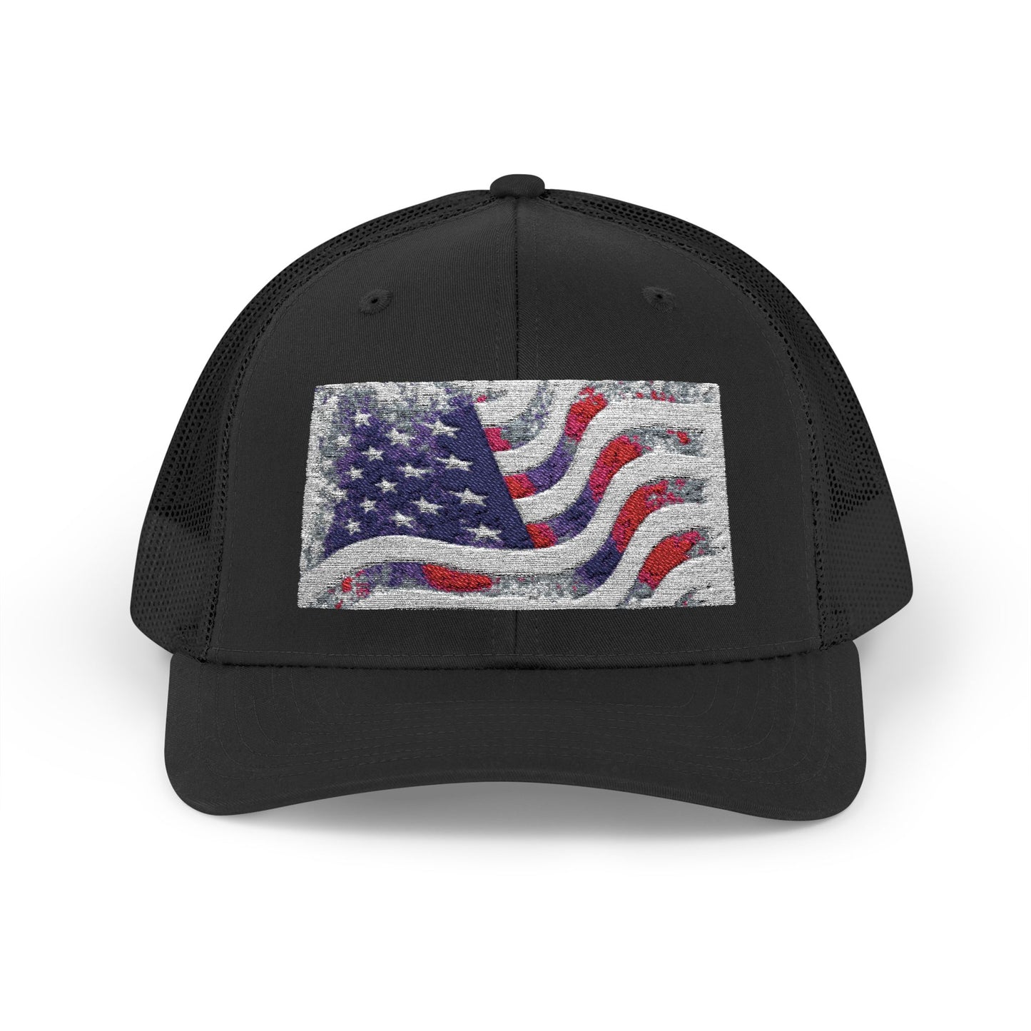 Gorra de camionero patriótica con diseño de bandera estadounidense 