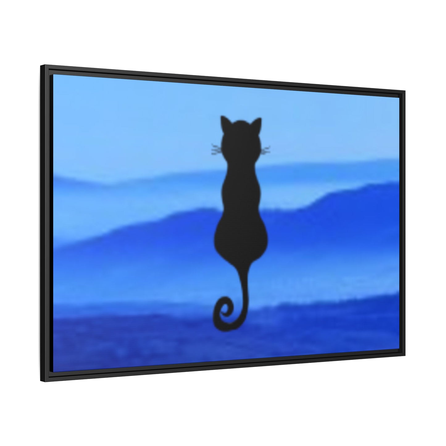 Framed Cat Silhouette Art Print, Wall Decor, Cat Lover Gift, Home Office Art, Pet Memorial
