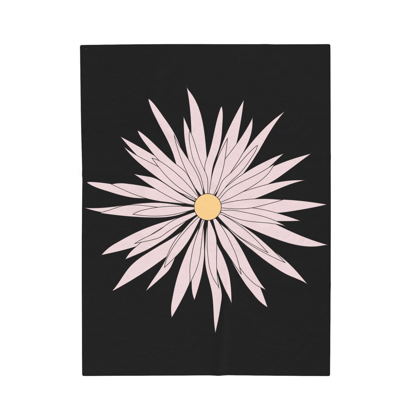 Manta de felpa de terciopelo con flores blancas grandes