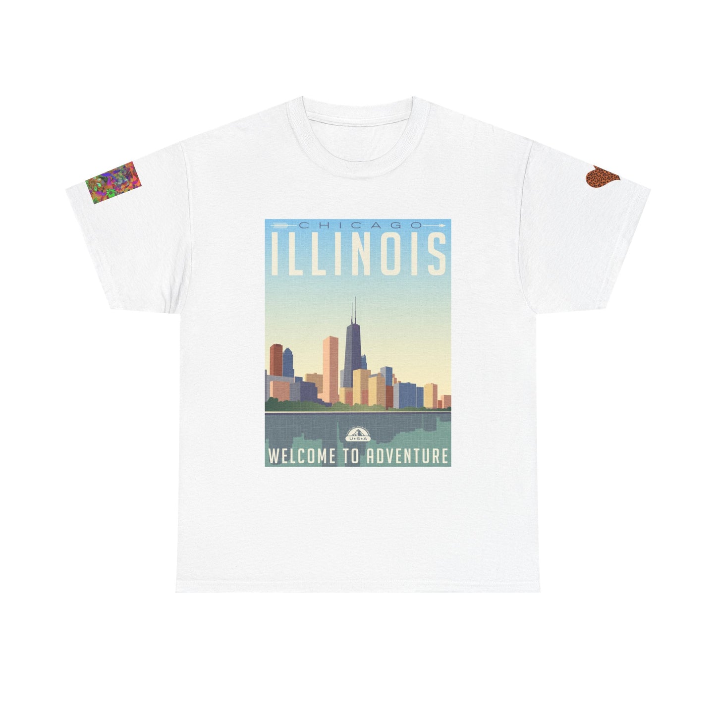 Chicago Adventure T-shirt with Mountain Wolf in Moonlight
