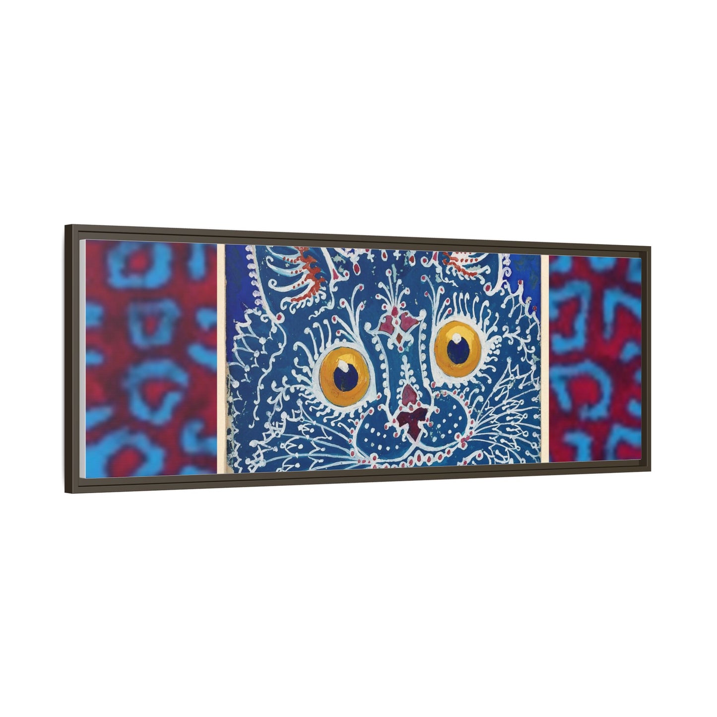 Colorful Cat Framed Matte Canvas Art - Whimsical Home Decor