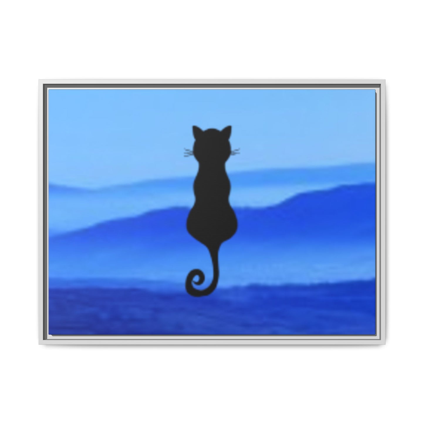 Framed Cat Silhouette Art Print, Wall Decor, Cat Lover Gift, Home Office Art, Pet Memorial