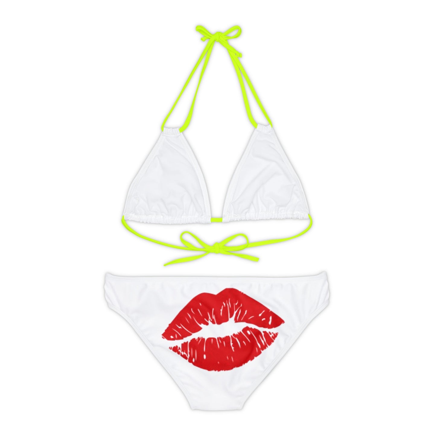 Conjunto de bikini de tiras Labios rojos Bésame nena
