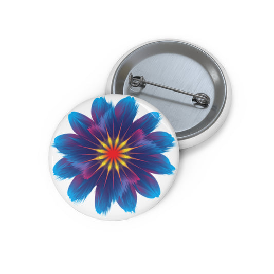 Botones de pin personalizados Flor azul