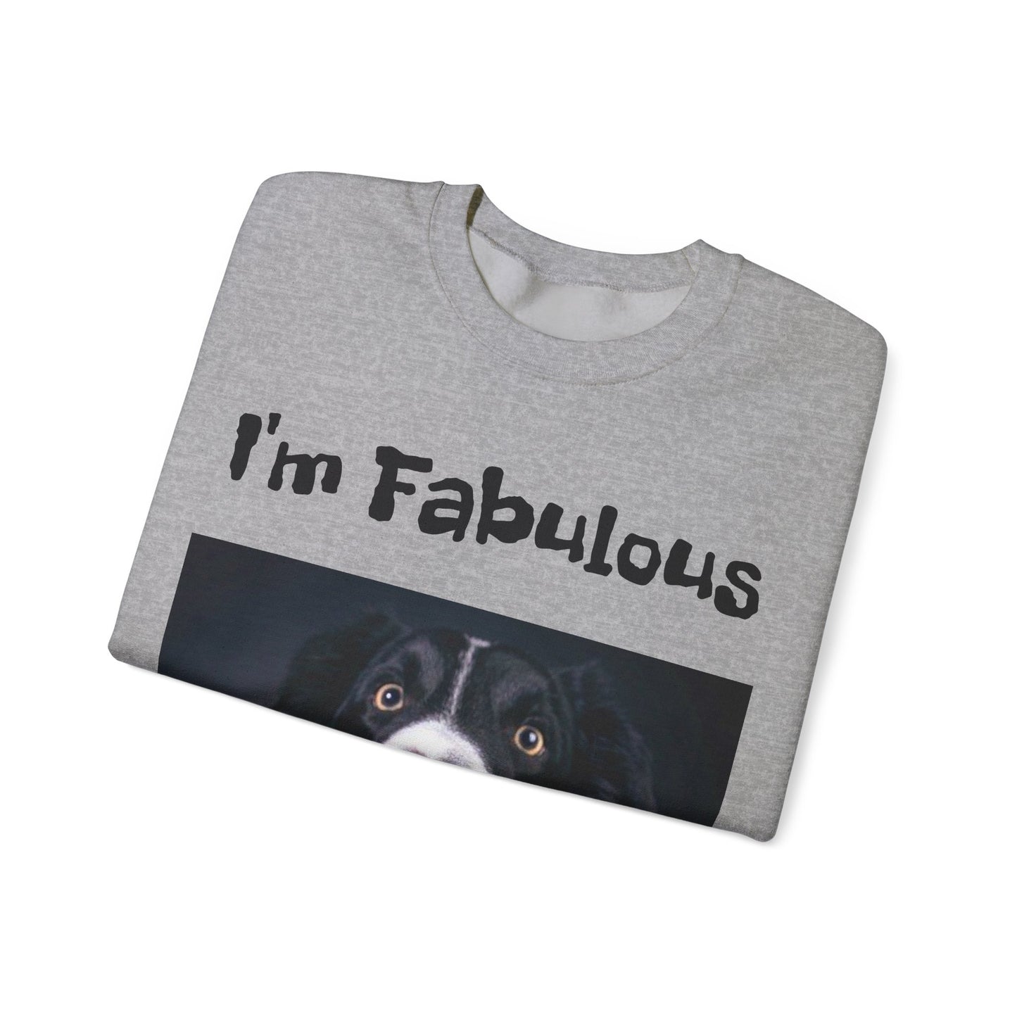 Sweat-shirt ras du cou unisexe en mélange épais I'm Fabulous Dog Pawprint™ 