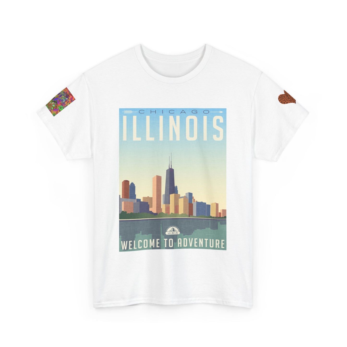 Chicago Adventure T-shirt with Mountain Wolf in Moonlight