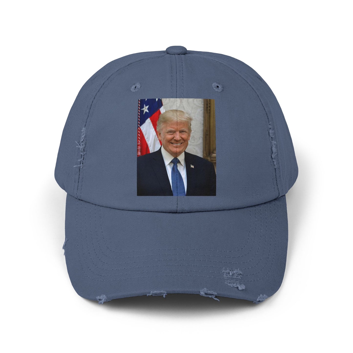 Gorra desgastada del presidente J. Trump