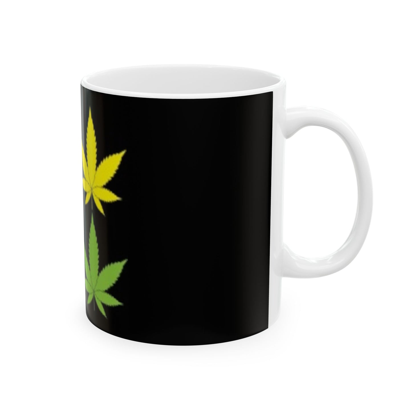Ceramic Mug, (11oz, 15oz) Marijuana Leaf Blue Yellow Pink Green