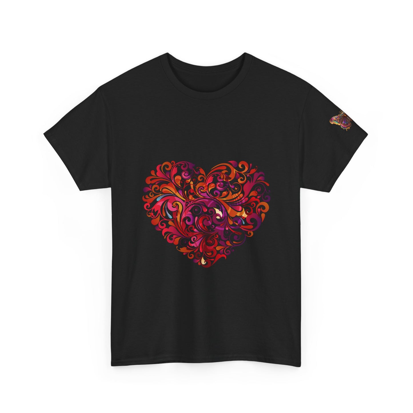 Camiseta unisex de algodón grueso Bohemian Heart: perfecta para el amor y el cariño. 