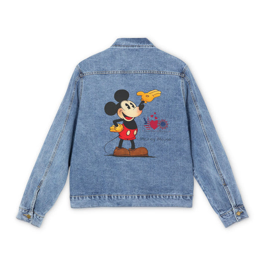 Chaqueta vaquera con estampado de Mickey Mouse para hombre - Estilo retro informal