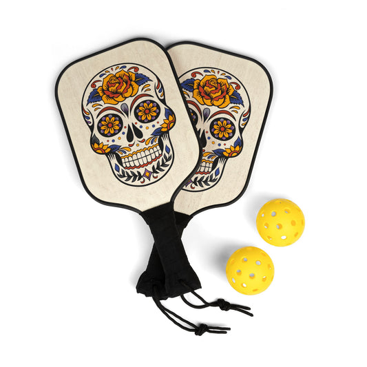 Pickleball Kit Game Children Skull Flowers Great Fun !