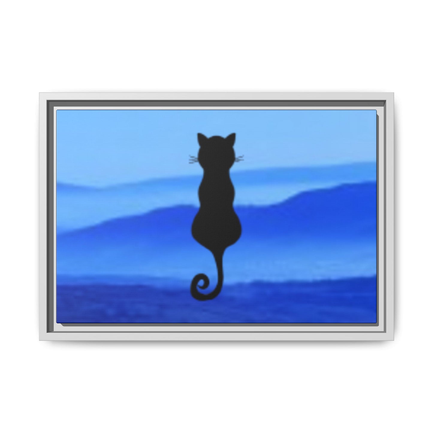 Framed Cat Silhouette Art Print, Wall Decor, Cat Lover Gift, Home Office Art, Pet Memorial