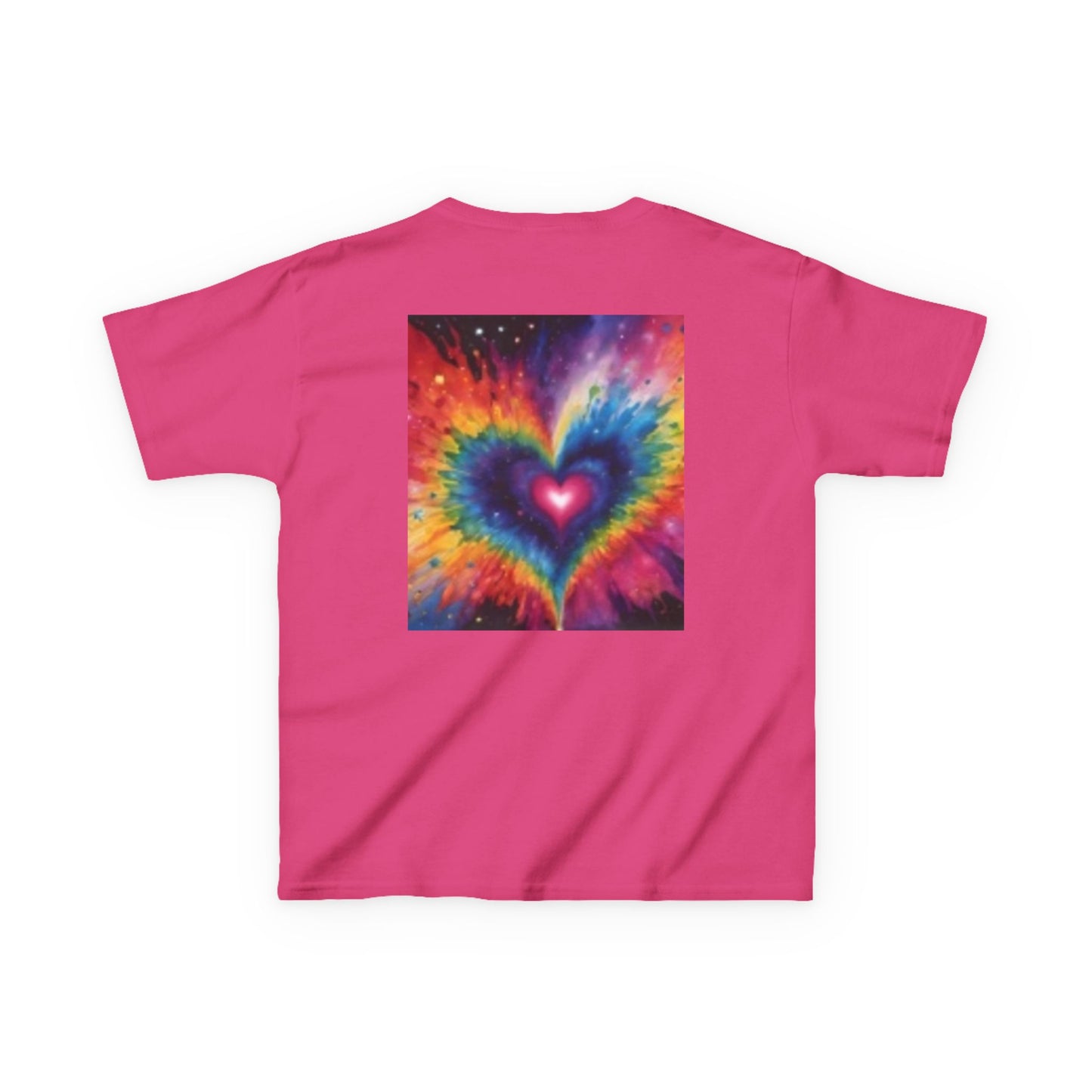 T-shirt enfant - « Bonjour soleil » et motifs cœurs colorés - Tenue d'été amusante et ludique