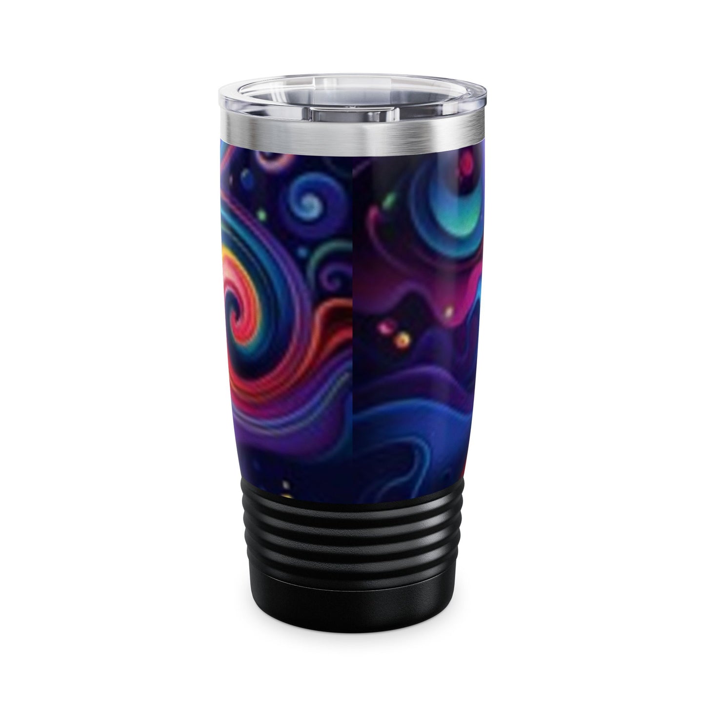 Vibrant Swirl 20oz Ringneck Tumbler - Colorful Travel Mug for Coffee Lovers