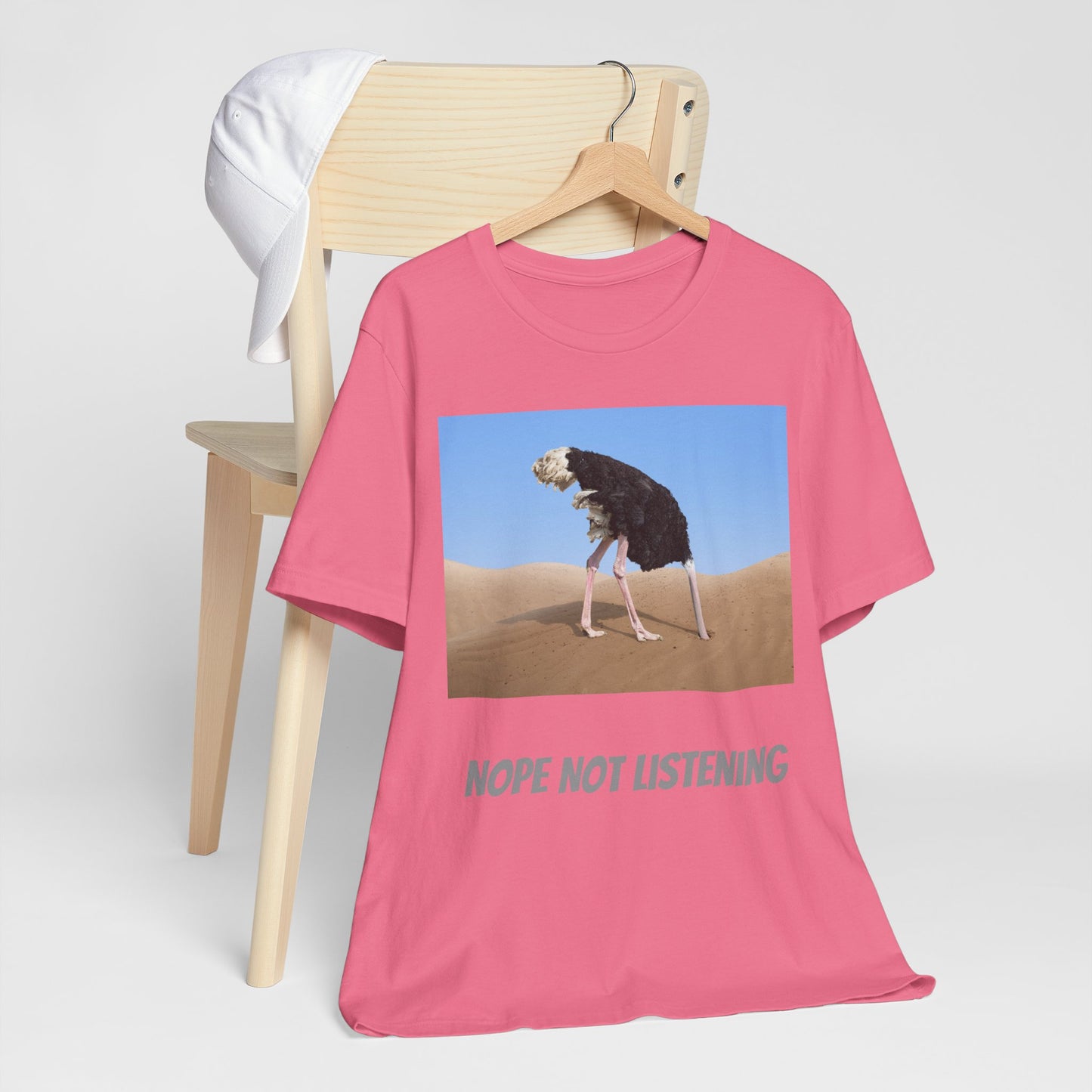 Camiseta avestruz no, no escucho