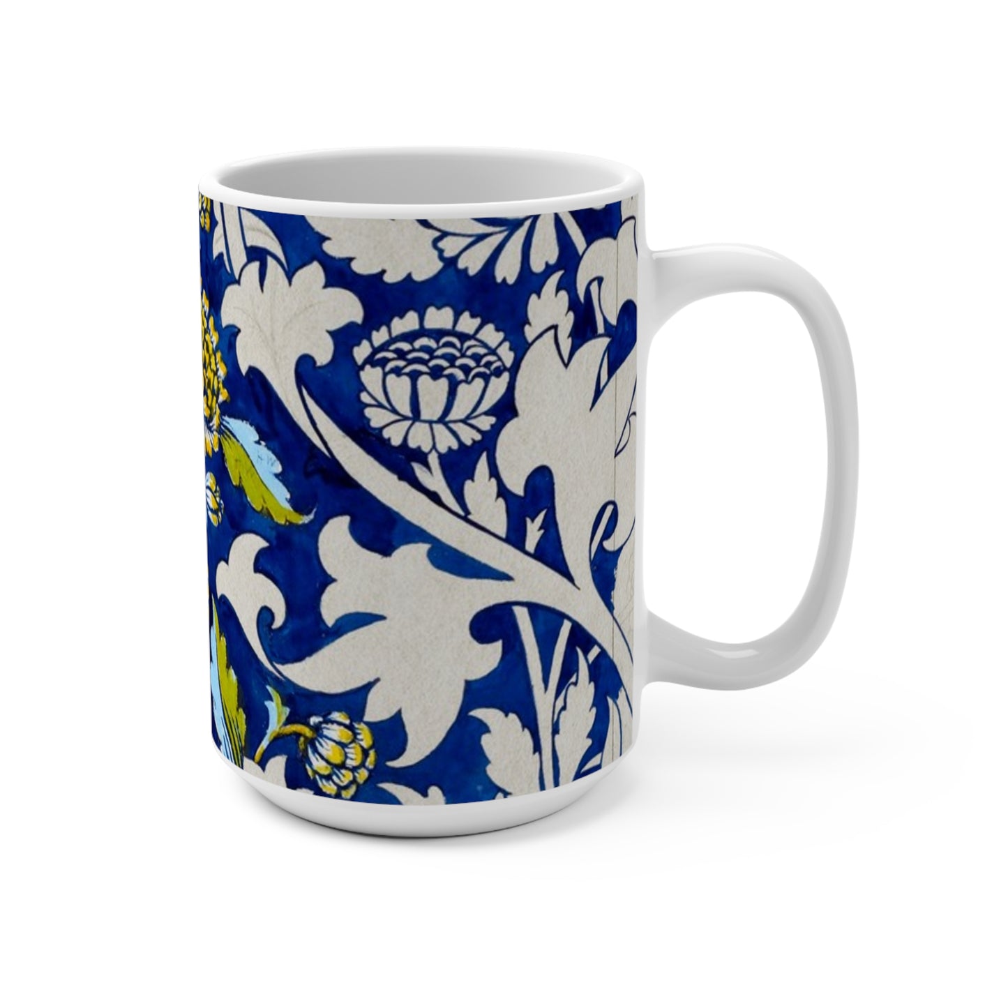 Taza 15oz Flores Azules Gran Regalo💜