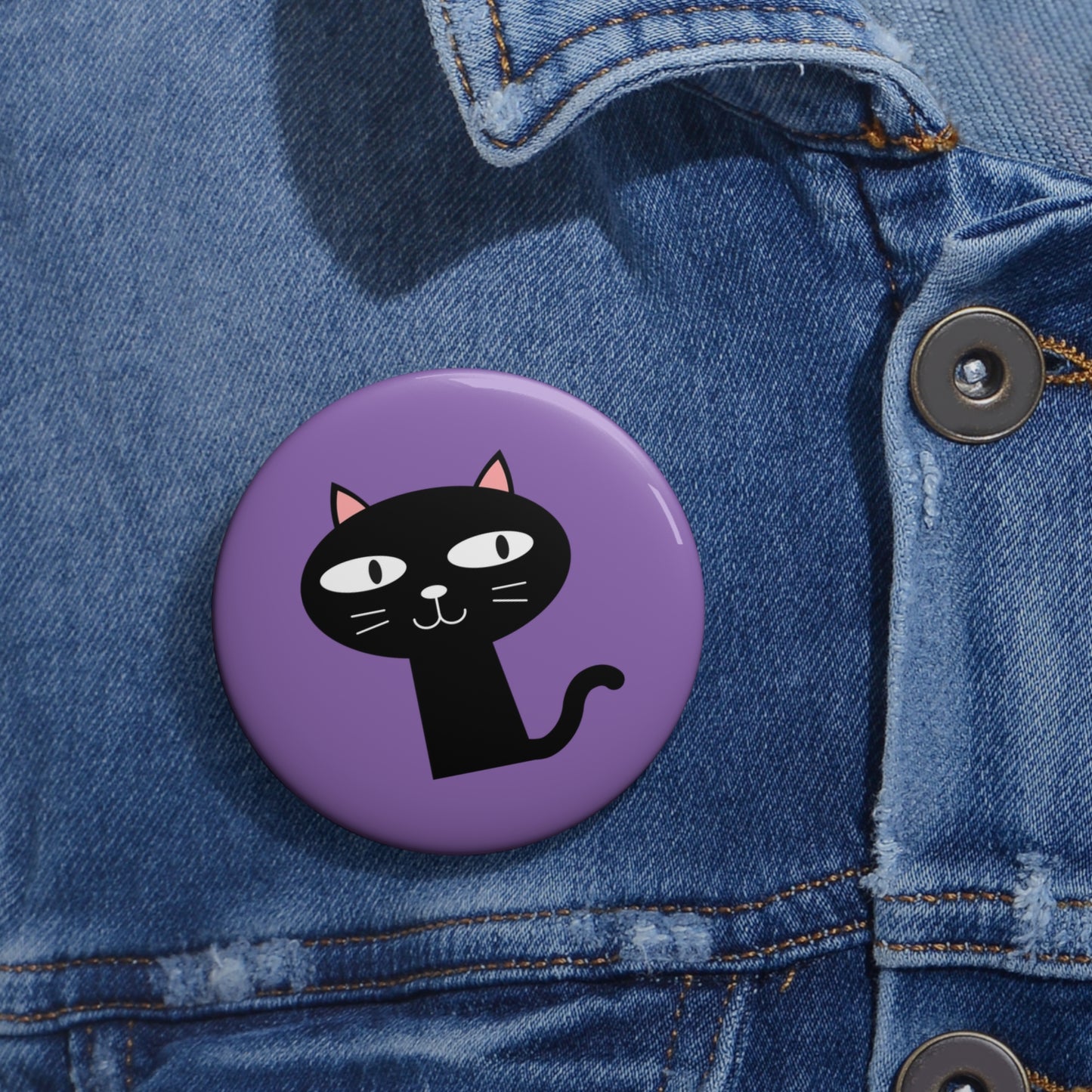 Botones de pin personalizados Gato negro
