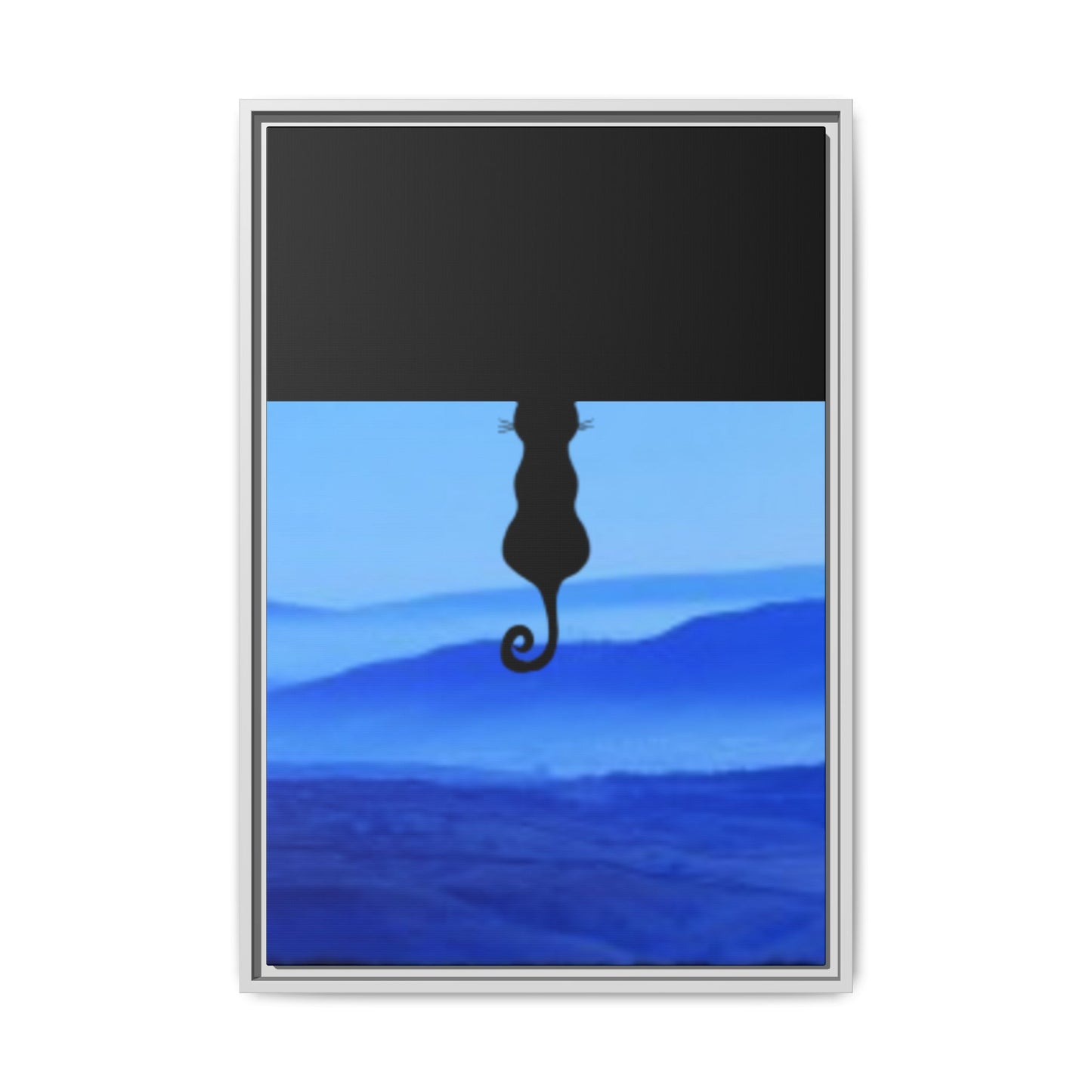 Framed Cat Silhouette Art Print, Wall Decor, Cat Lover Gift, Home Office Art, Pet Memorial