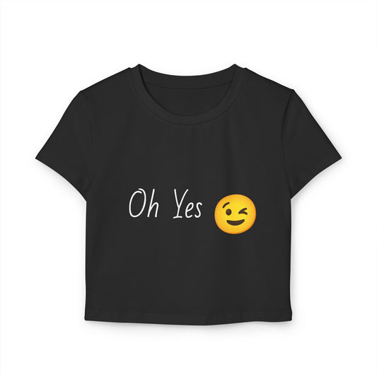 Women's Mid Length Cut T-shirt Women's Face Oh No