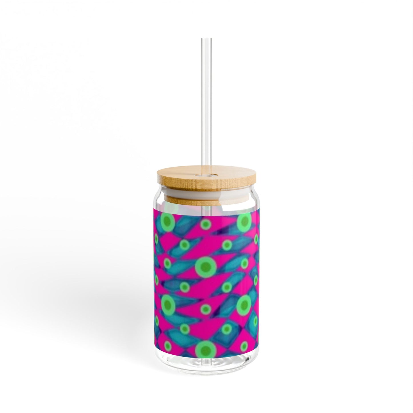 Vibrant Sipper Glass, 16oz | Colorful Drinkware for Parties, Eco-Friendly Straw Cup, Summer Refreshments, Gift for Friends