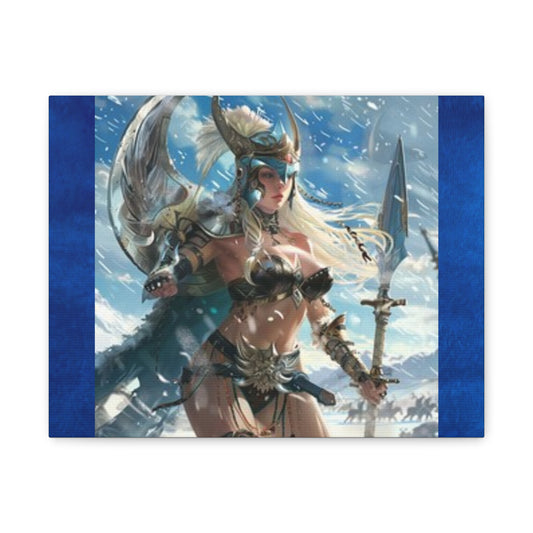 Fantasy Warrior Woman Canvas Art Print, Wall Decor for Gamers, Bold Room Aesthetic, Gift for Art Lovers, Home Office Decoration, Unique Wall Art