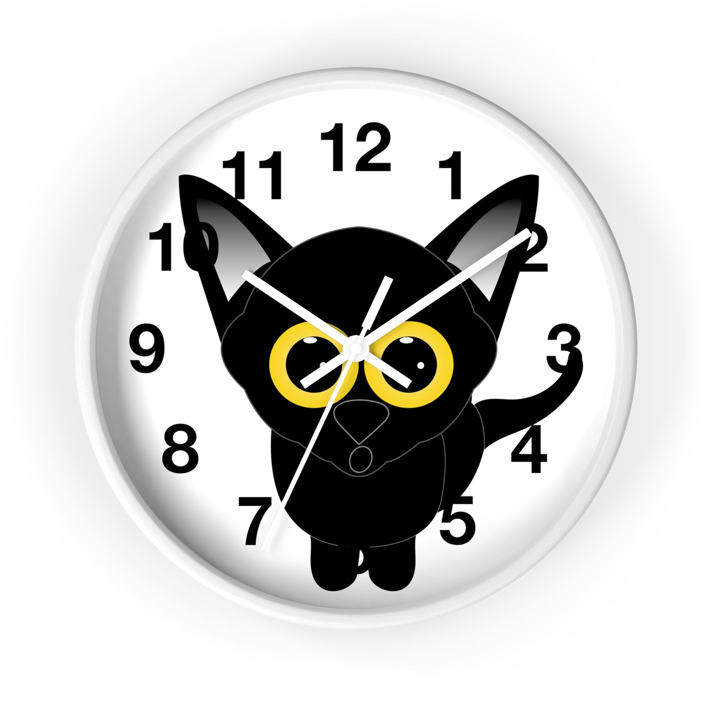 Wall clock Black Cat with Large Eyes