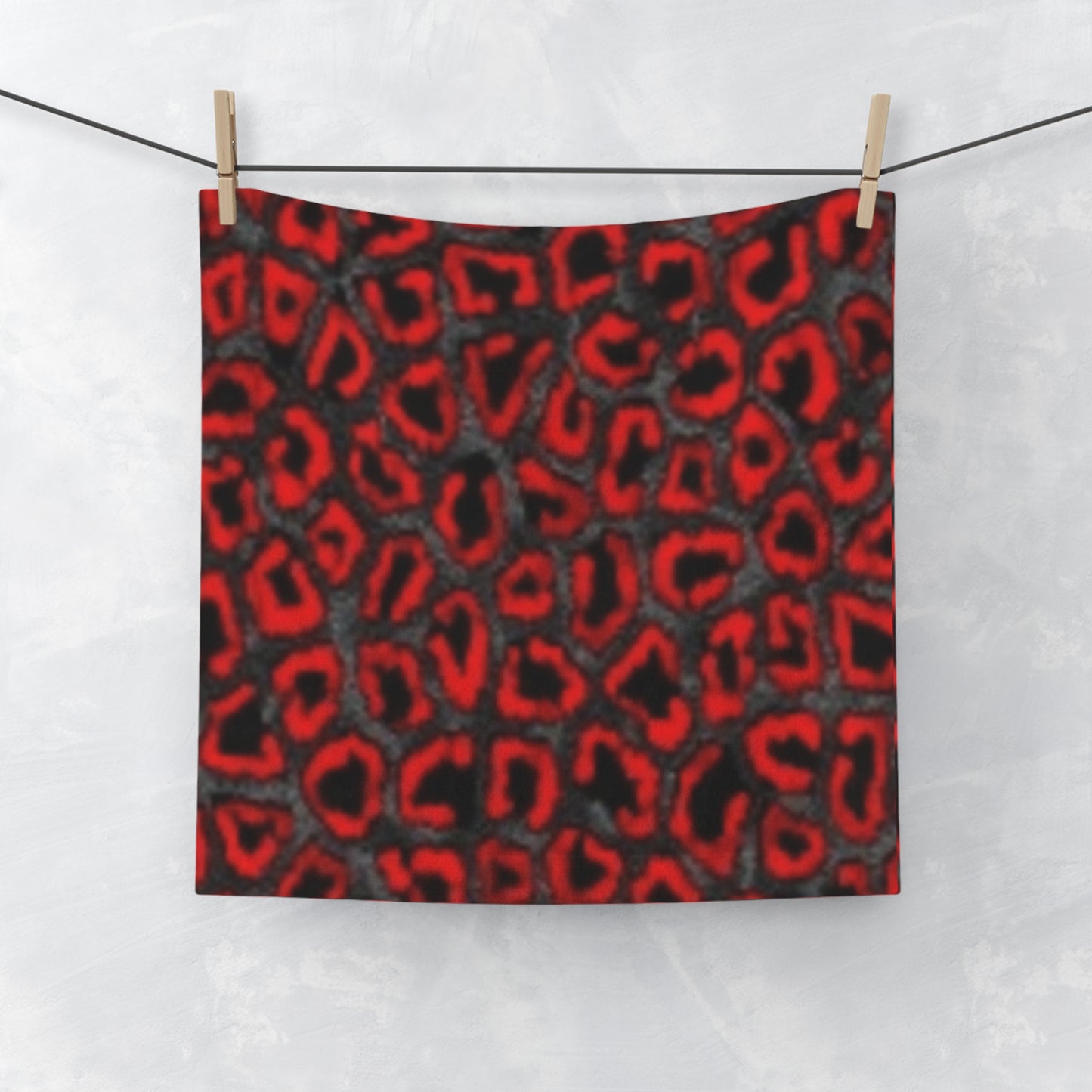 Fierce Red Leopard Face Towel - Stylish Bath Accessory for Animal Print Lovers