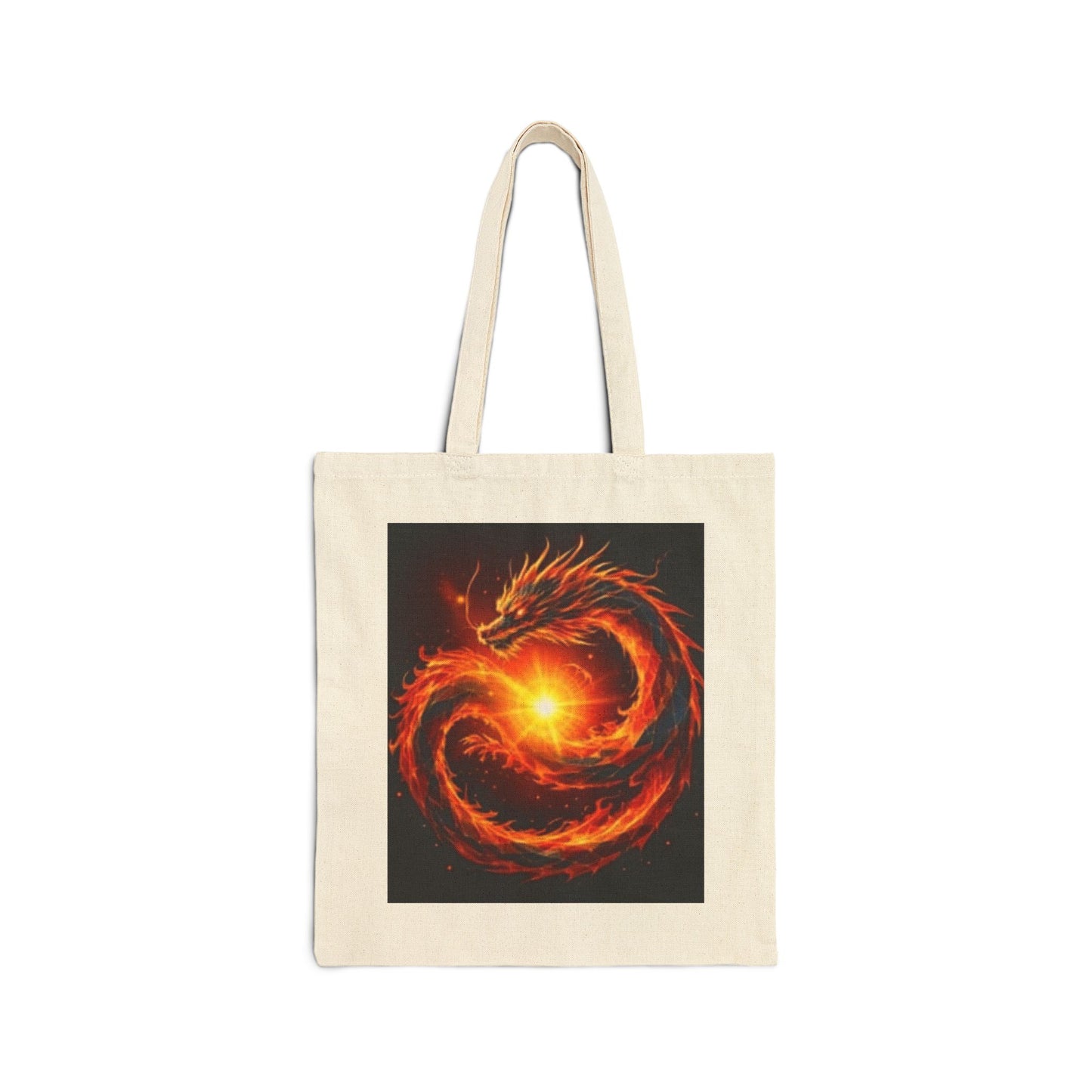 Artistic Cotton Canvas Tote Bag - Vibrant Dragon & Japan Designs