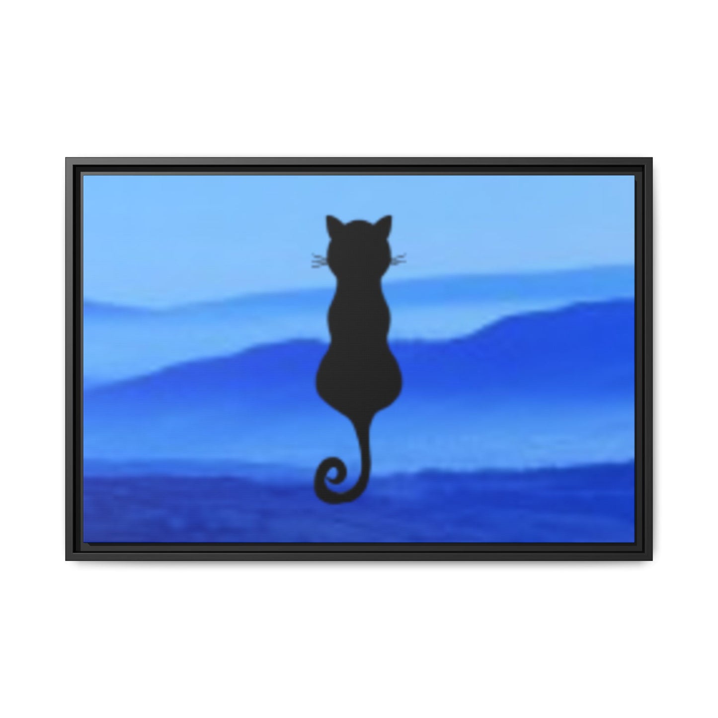 Framed Cat Silhouette Art Print, Wall Decor, Cat Lover Gift, Home Office Art, Pet Memorial