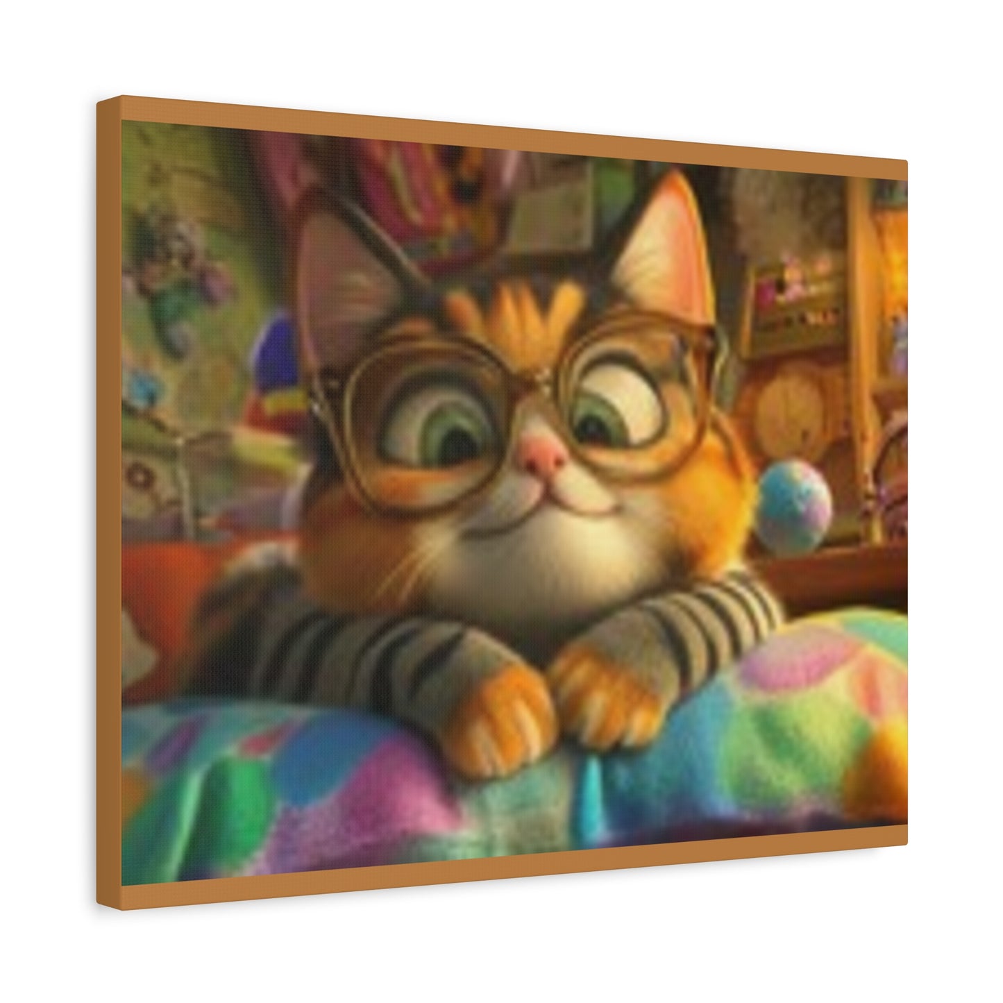 Charming Cat Canvas Wall Art, Cat Lover Decor, Cute Cat Artwork, Gift for Pet Owners, Whimsical Home Decor, Cat-Themed Room