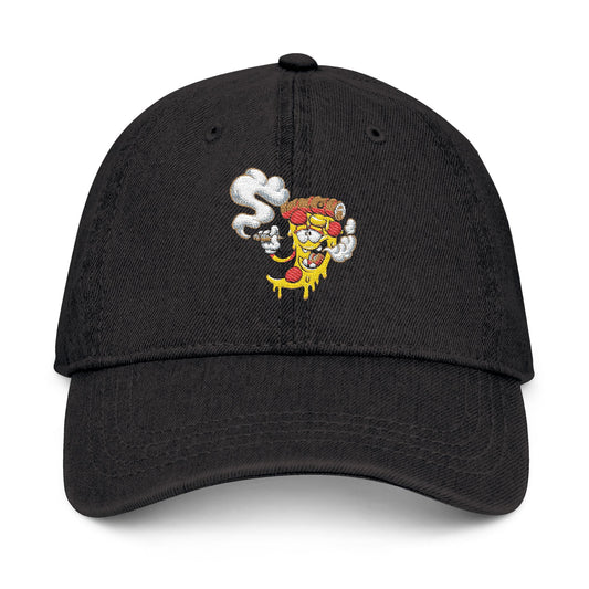 Denim Hat Cartoon Pizza Marijuana Money Sign Colorful Design