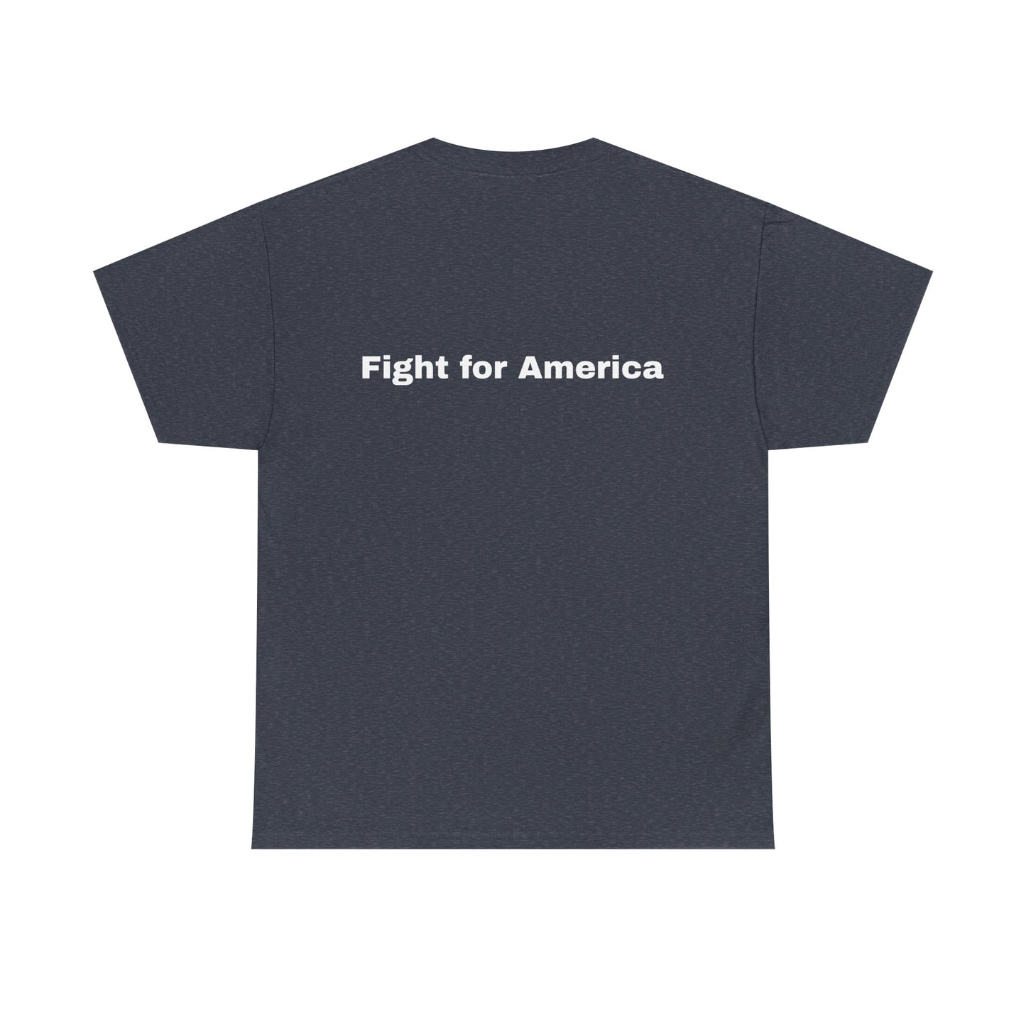 Camiseta unisex patriótica de algodón grueso - Camiseta gráfica "Lucha por América"