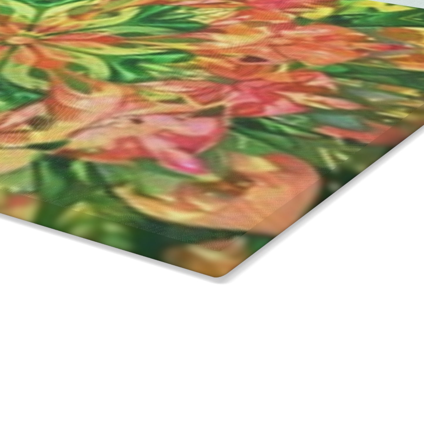 Vibrant Floral Glass Cutting Board for Kitchen Decor, Unique Gift for Chefs, Cooking Enthusiasts, Housewarming, Wedding, Mother's Day
