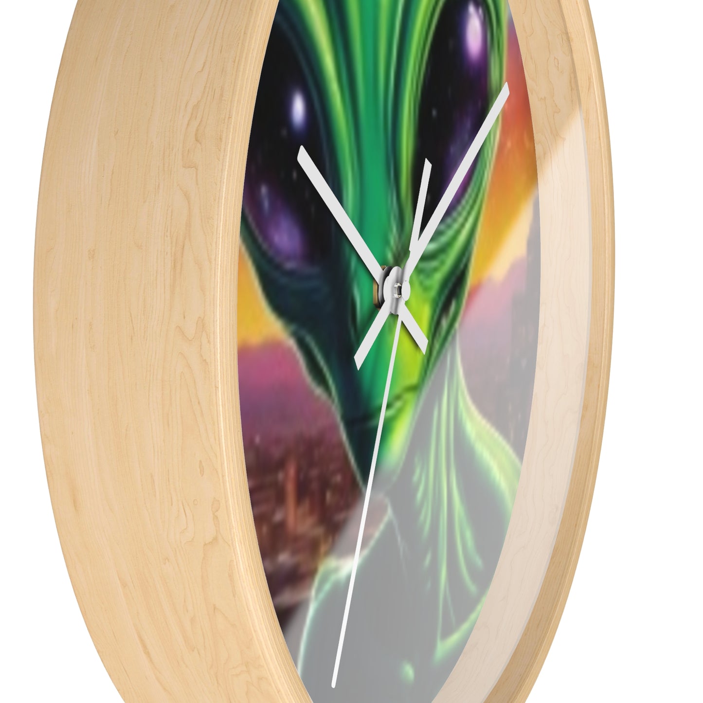 Wall Clock Green Alien