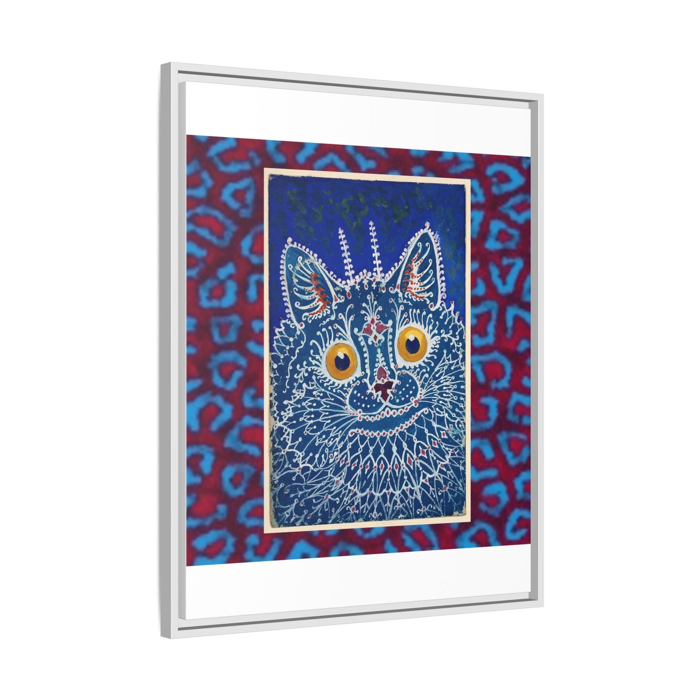 Colorful Cat Framed Matte Canvas Art - Whimsical Home Decor