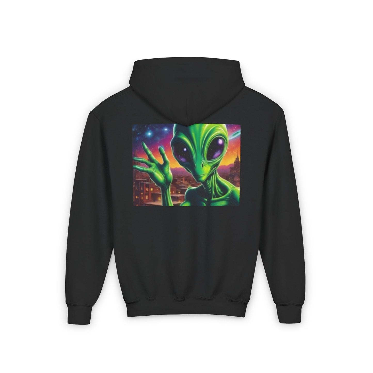 Sudadera con capucha juvenil Alien verde