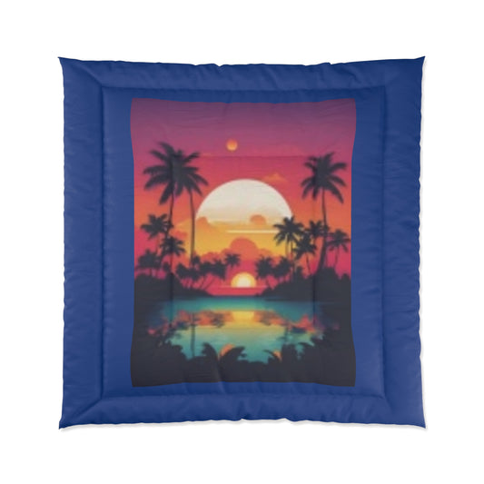 Beach with Palm Trees at Sunset Great for a Birthday Christmas Gift!