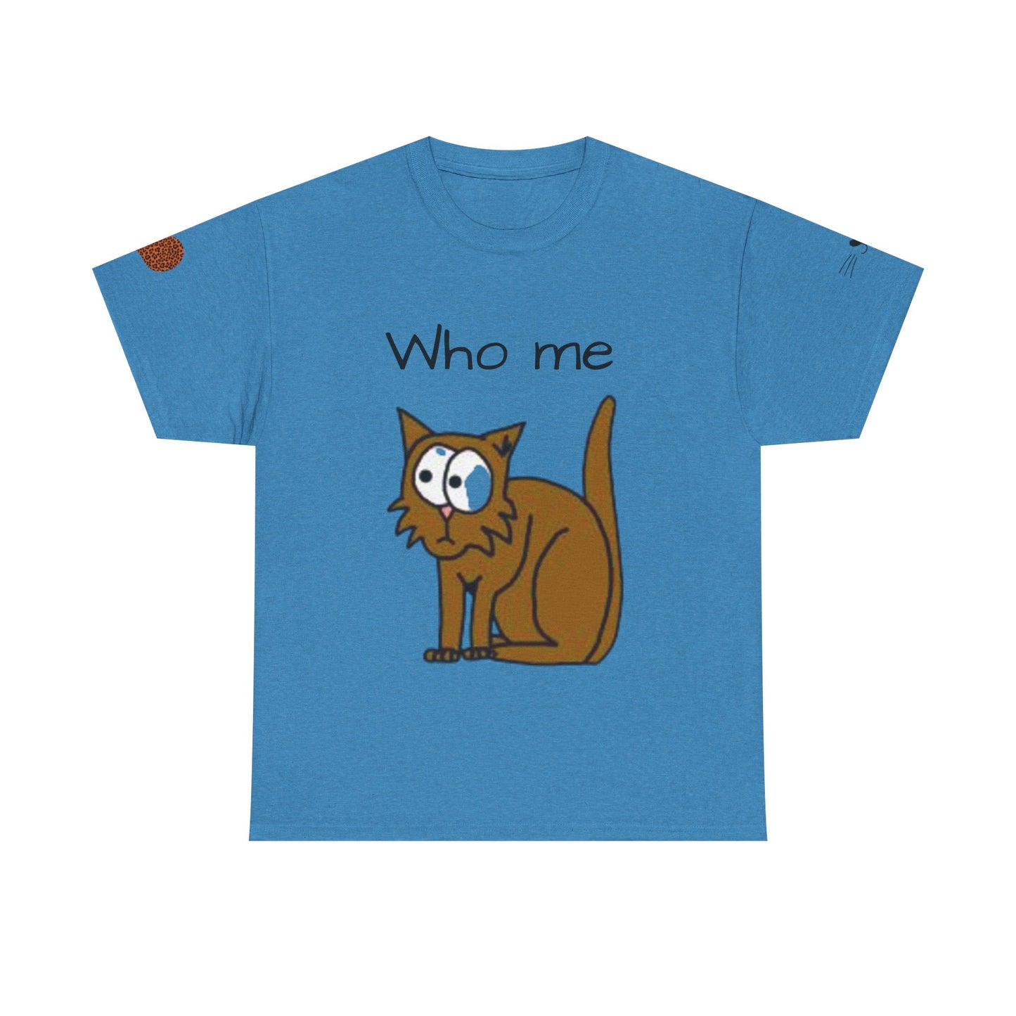 Funny Cat Unisex Heavy Cotton T-shirt - 'Who Me?' Graphic Shirt
