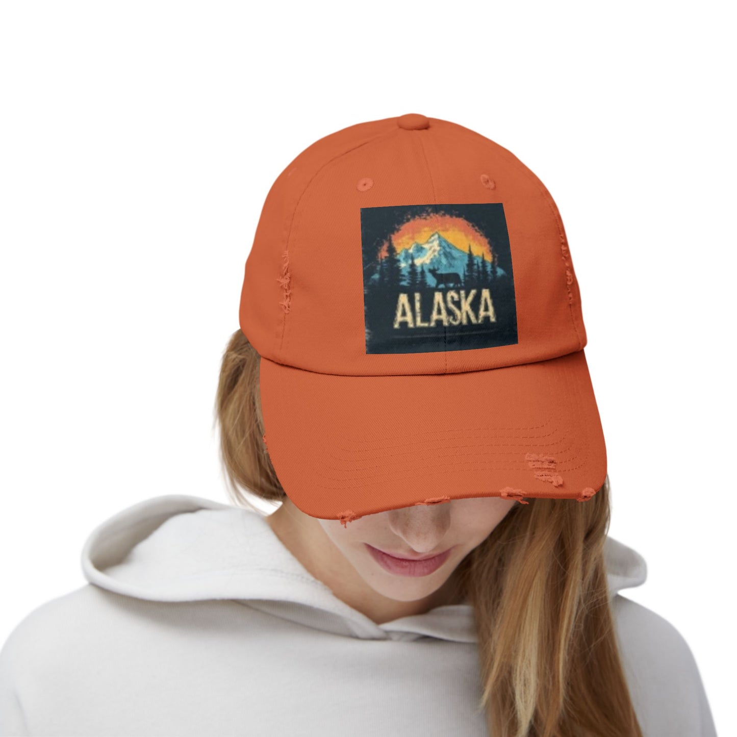 Gorra unisex desgastada - Gorra con gráfico vintage de montaña de Alaska 