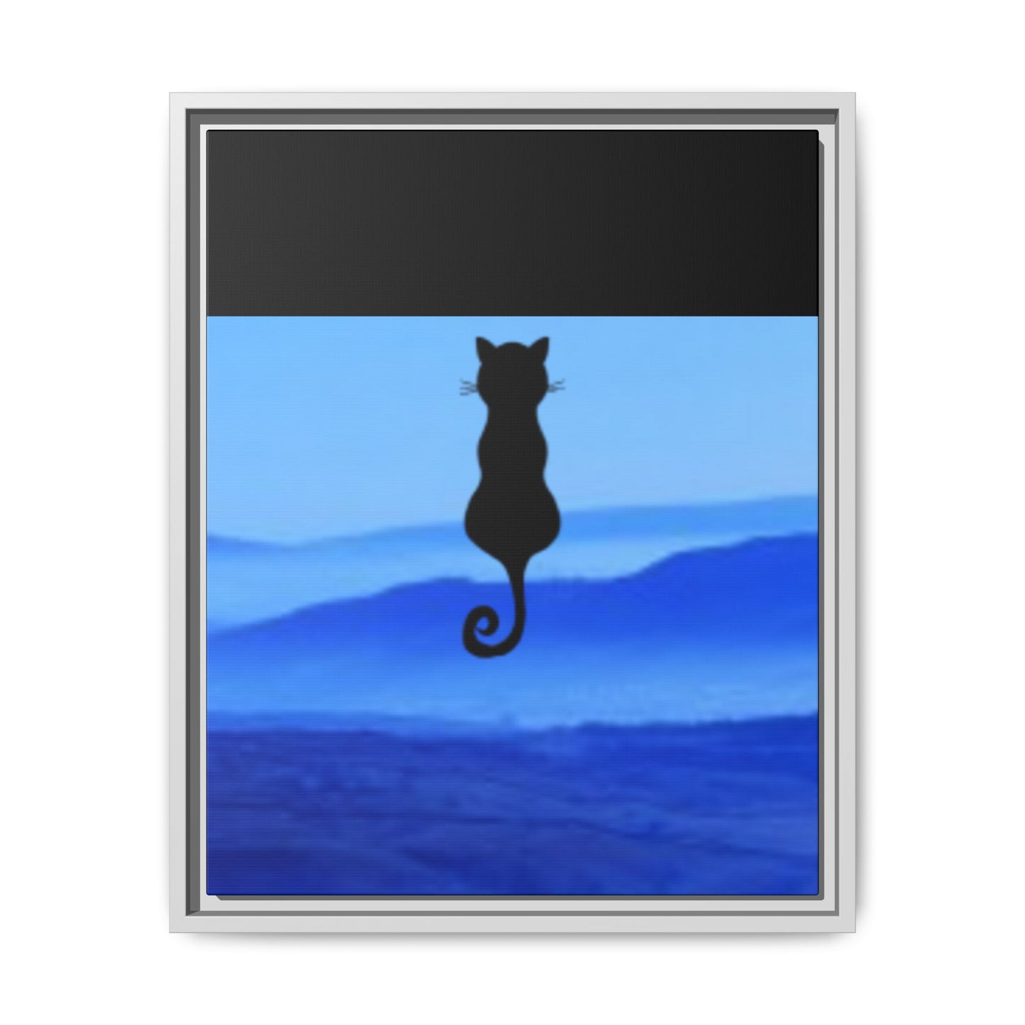 Framed Cat Silhouette Art Print, Wall Decor, Cat Lover Gift, Home Office Art, Pet Memorial