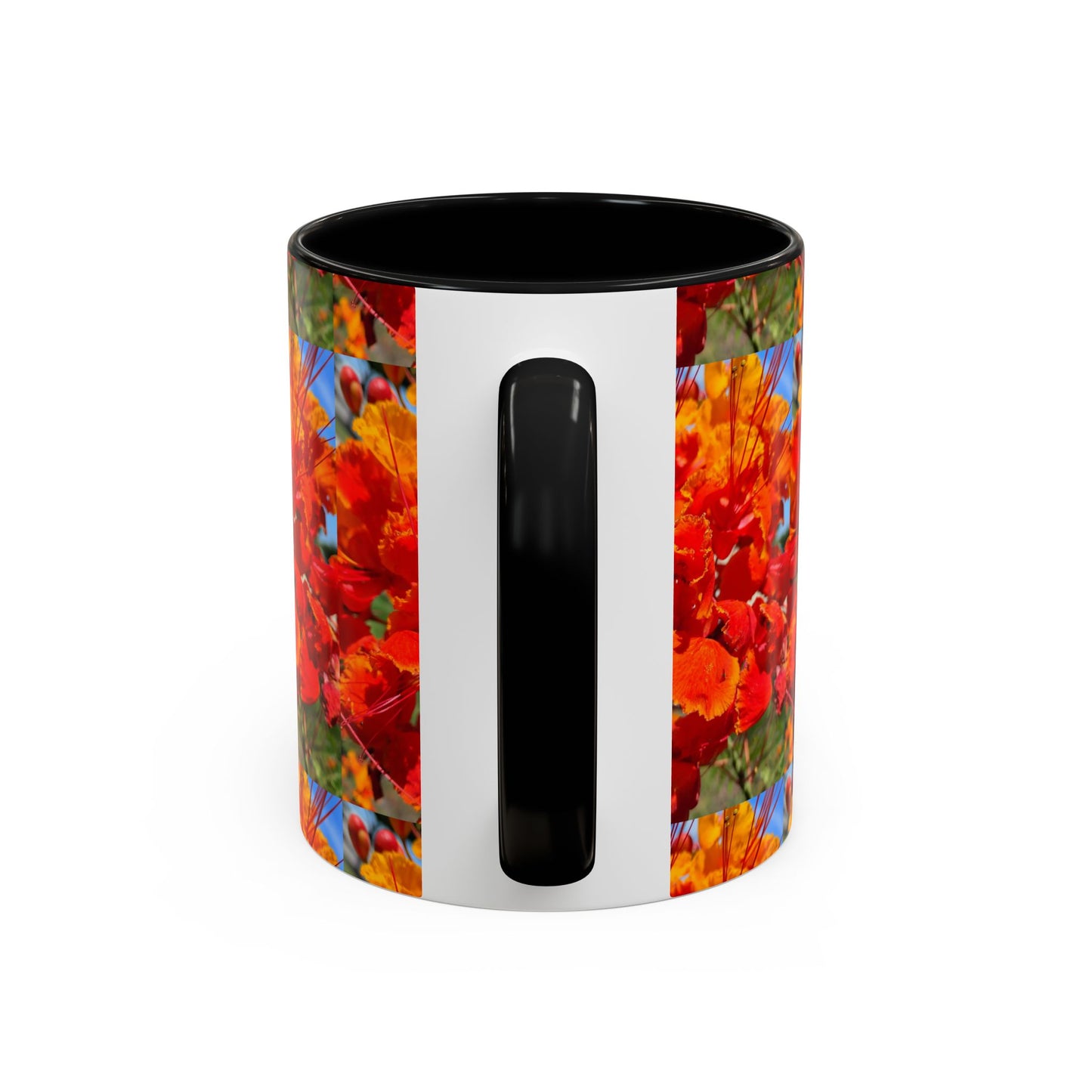 Orange Flowers Accent Coffee Mug 11 oz Great for Coffee Tea Milk Water Juice Ice Cream Soup
