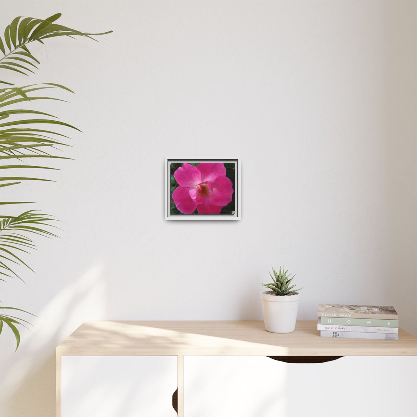 Framed Floral Canvas Art Print | Vibrant Pink Flower Decor, Wall Art for Home, Gift for Her, Mother's Day, Birthday