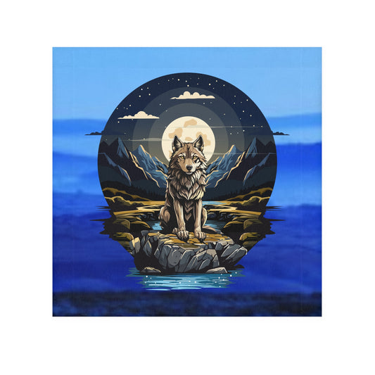 Majestic Wolf Serenity Face Towel - Nature-Inspired Design for Home & Spa