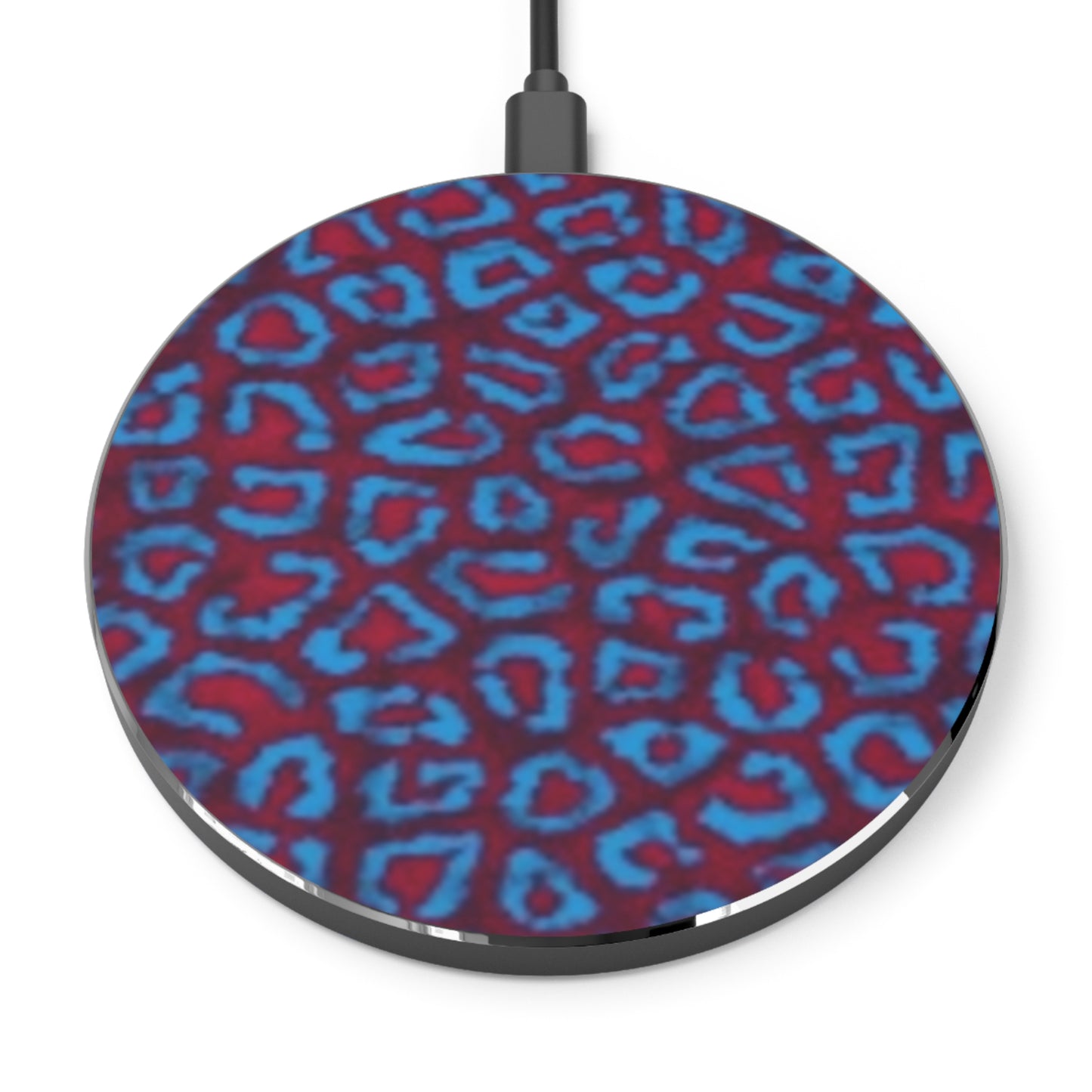 Cargador inalámbrico rápido con estampado de leopardo colorido