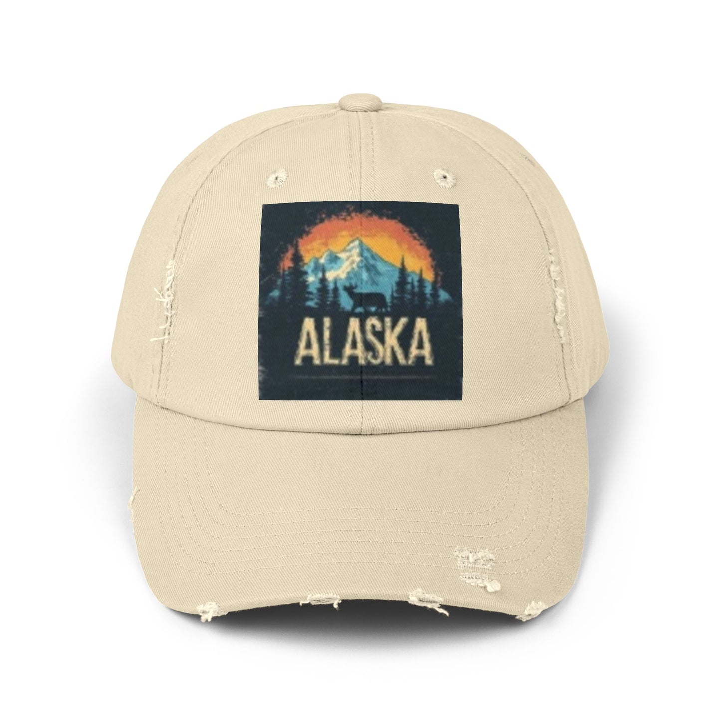 Gorra unisex desgastada - Gorra con gráfico vintage de montaña de Alaska 