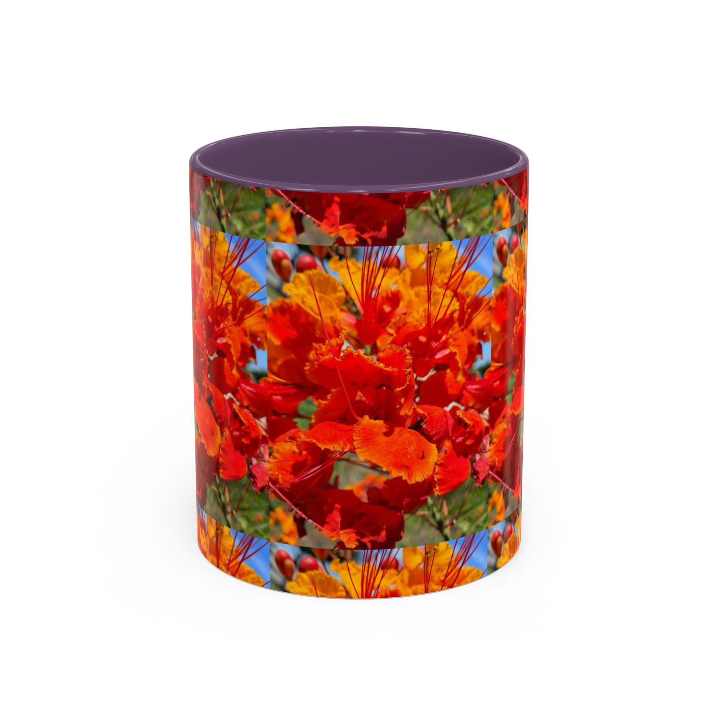 Orange Flowers Accent Coffee Mug 11 oz Great for Coffee Tea Milk Water Juice Ice Cream Soup