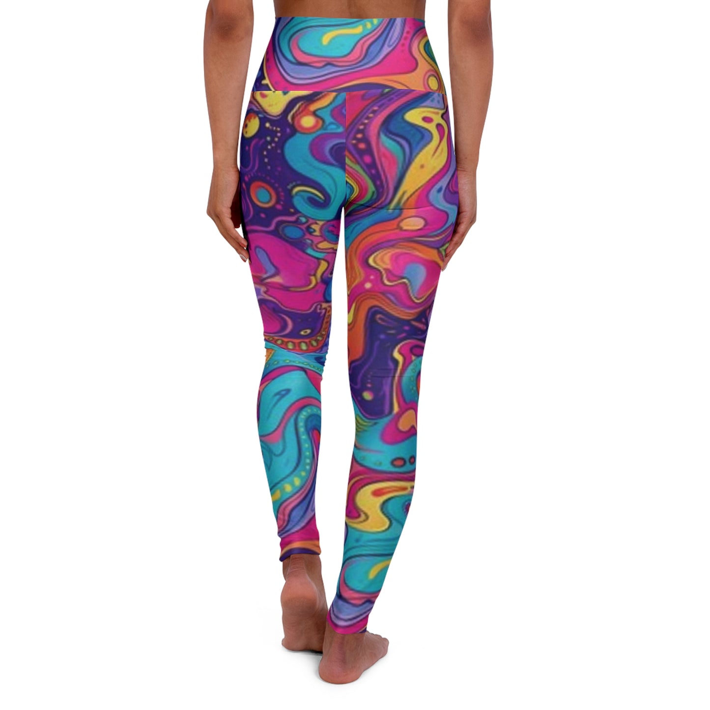 Leggings de yoga taille haute psychédéliques – Vêtements de sport colorés pour le fitness et les loisirs